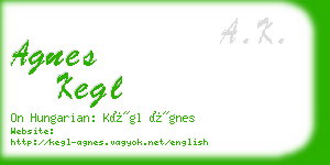 agnes kegl business card